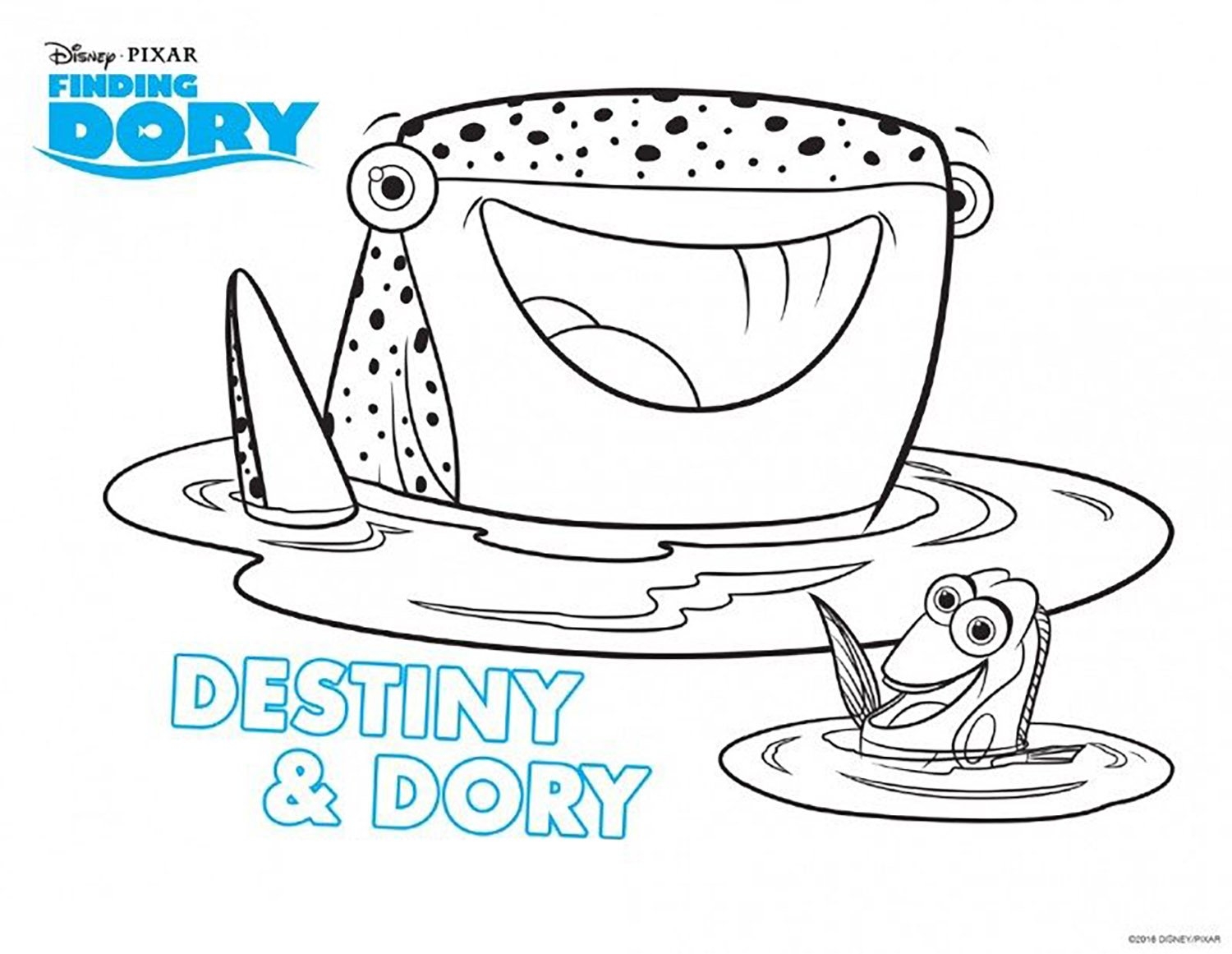 Destiny Dory Finding Dory Coloring Pages