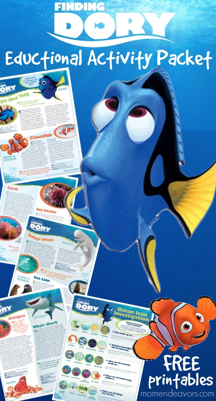 Disney Pixar Finding Dory Printable Educational Activity Packet