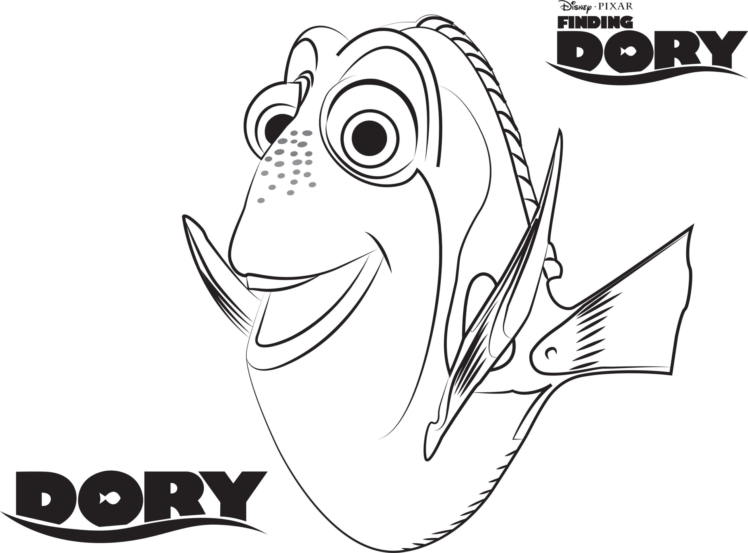 Dory Disney 39 s Finding Dory Coloring Pages Sheet Free Disney 