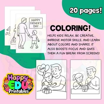 Father s Day Coloring Pages 20 Cute Dad Child Moments Easy PDF