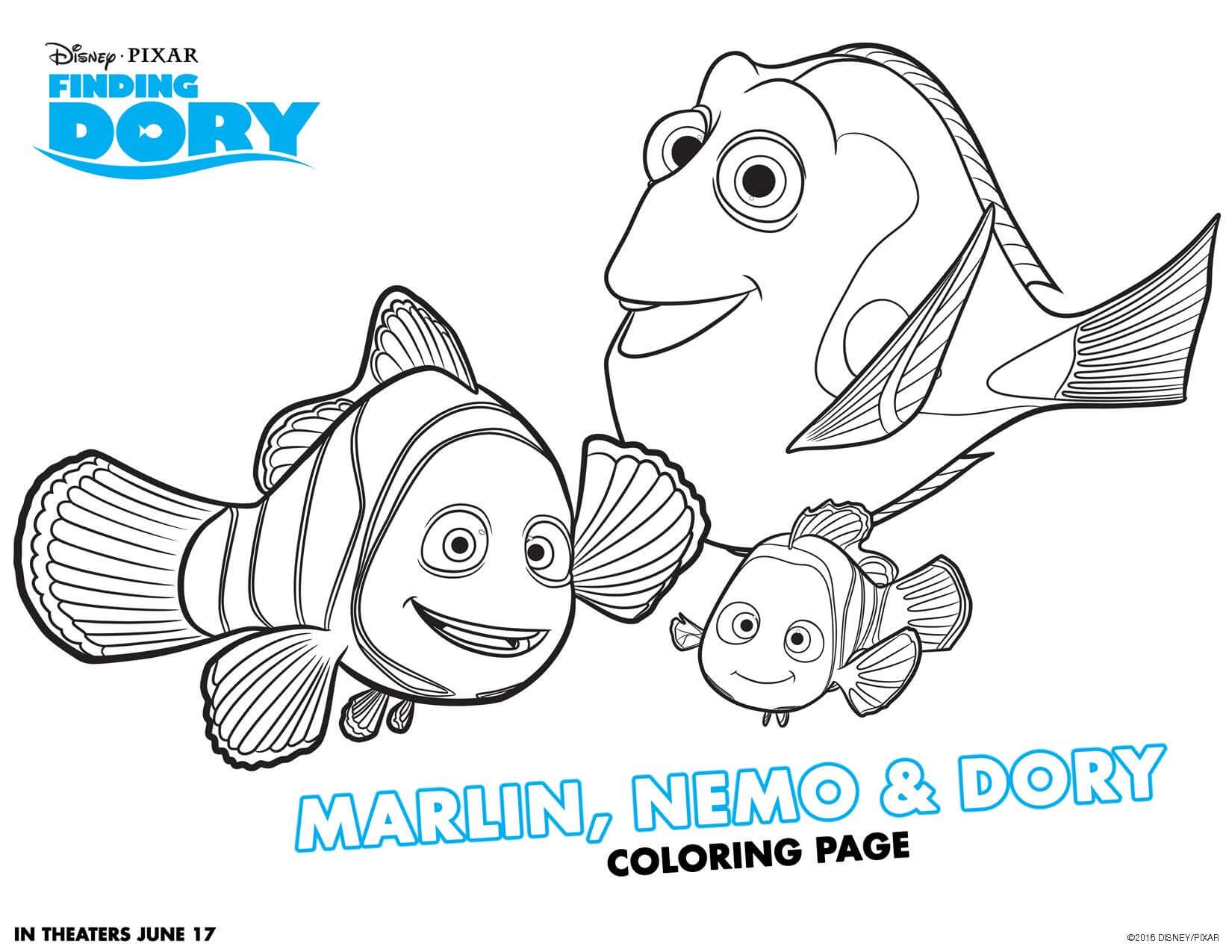 Finding Dory Coloring Sheets Highlights Along The Way