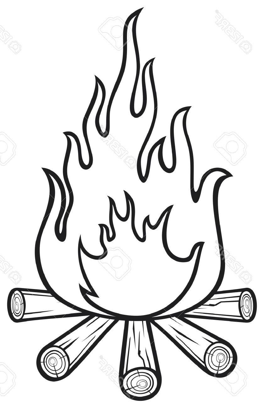 Fire With Smoke Coloring Page Sketch Coloring Page