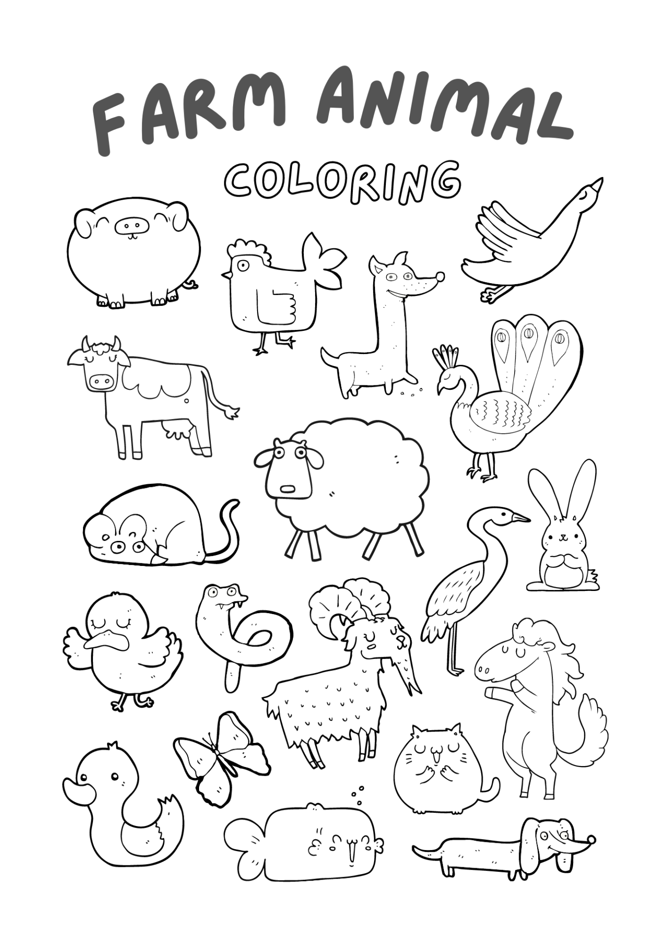 Free Farm Animals Coloring Pages To Print