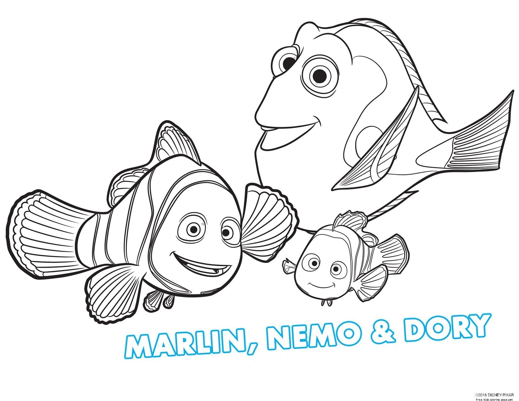 Free Printable Finding Dory Coloring Page For Kids