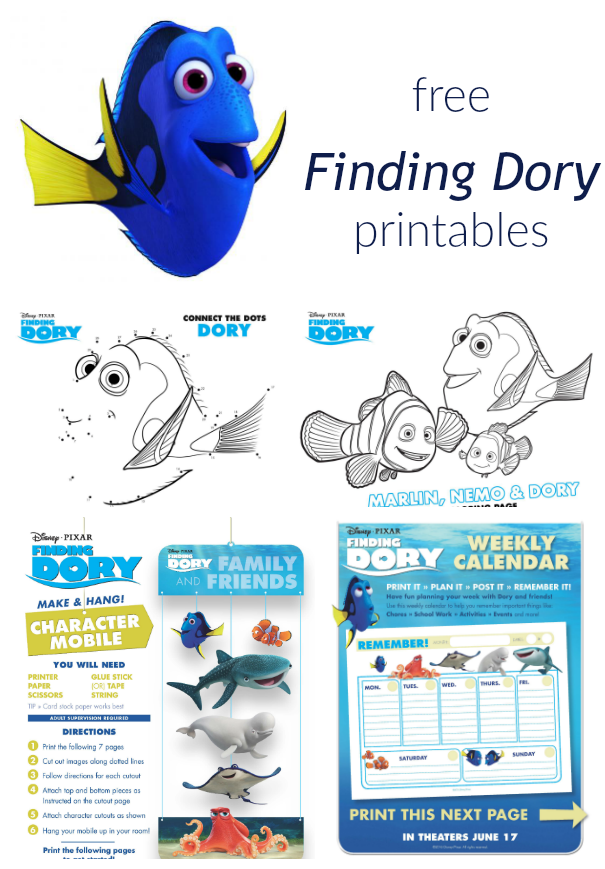 Print These Free Finding Dory Printables For Summer Fun 
