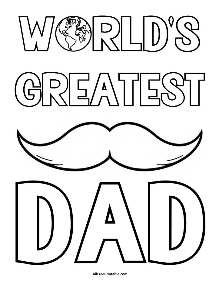 World s Greatest Dad Coloring Page Free Printable