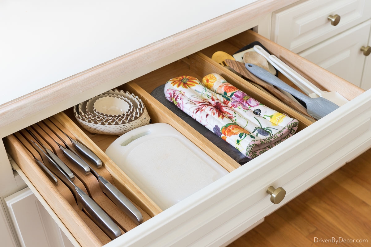 drawer organiser kitchen utensils