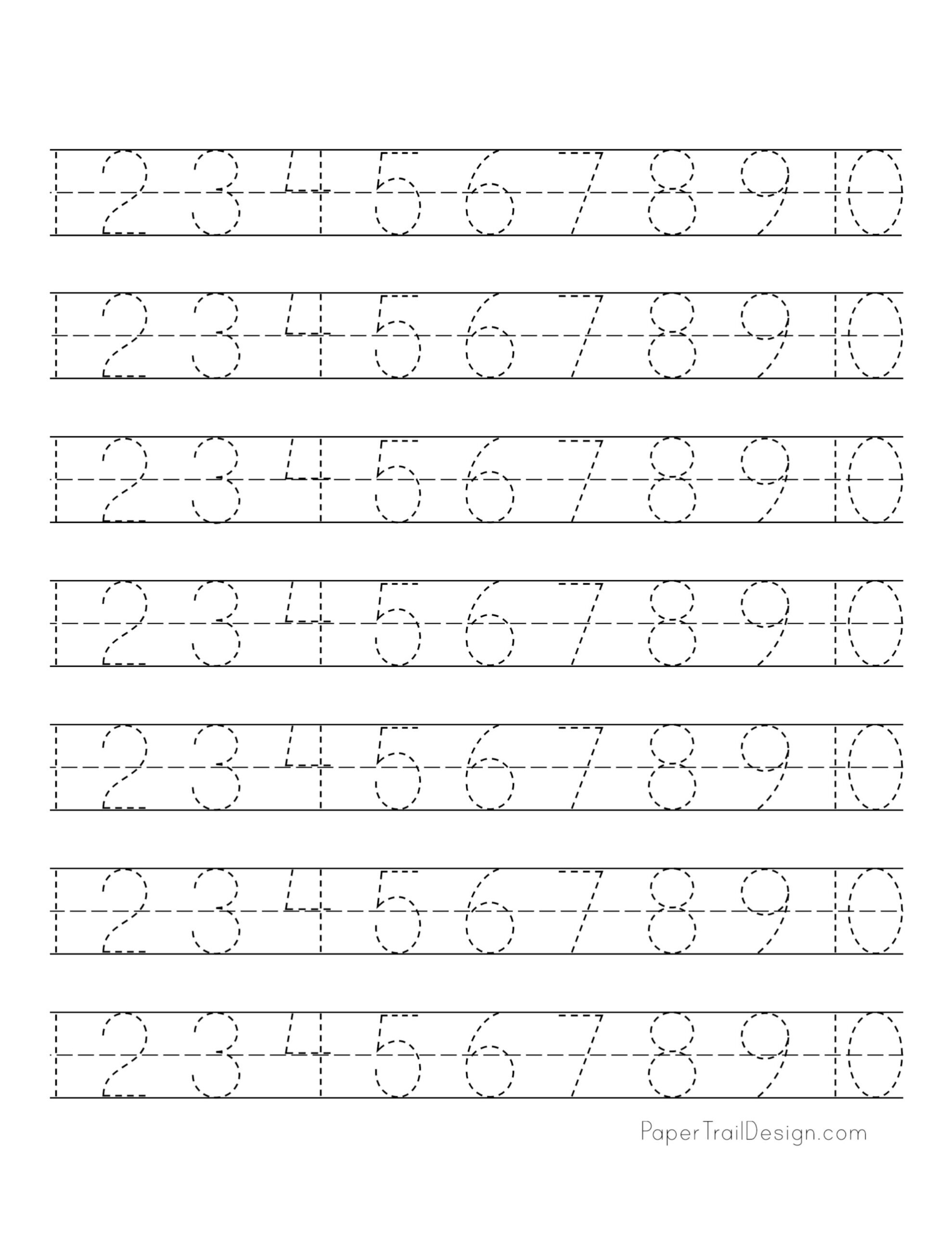 10 Best Number Tracing Printable Worksheets Printablee Worksheets Library