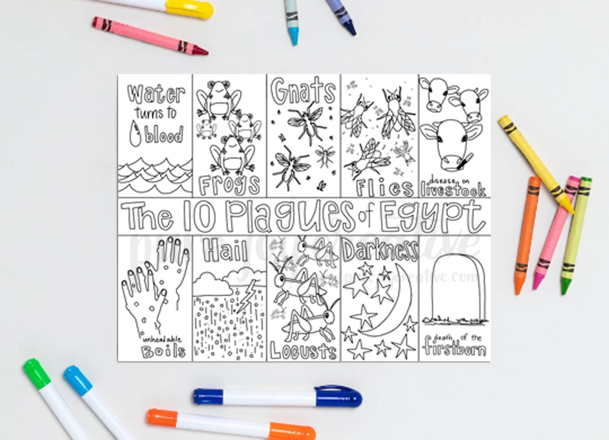 10 plagues coloring sheet free