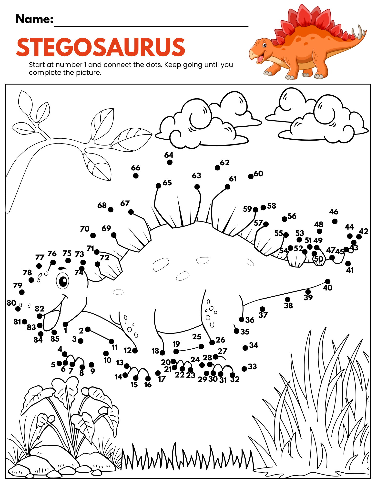 dinosaur connect the dots