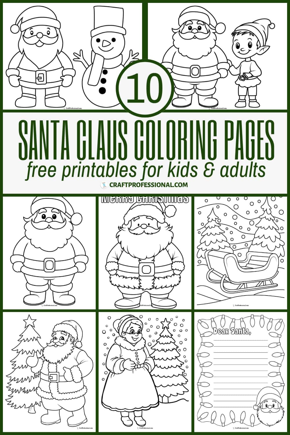 free coloring pages santa