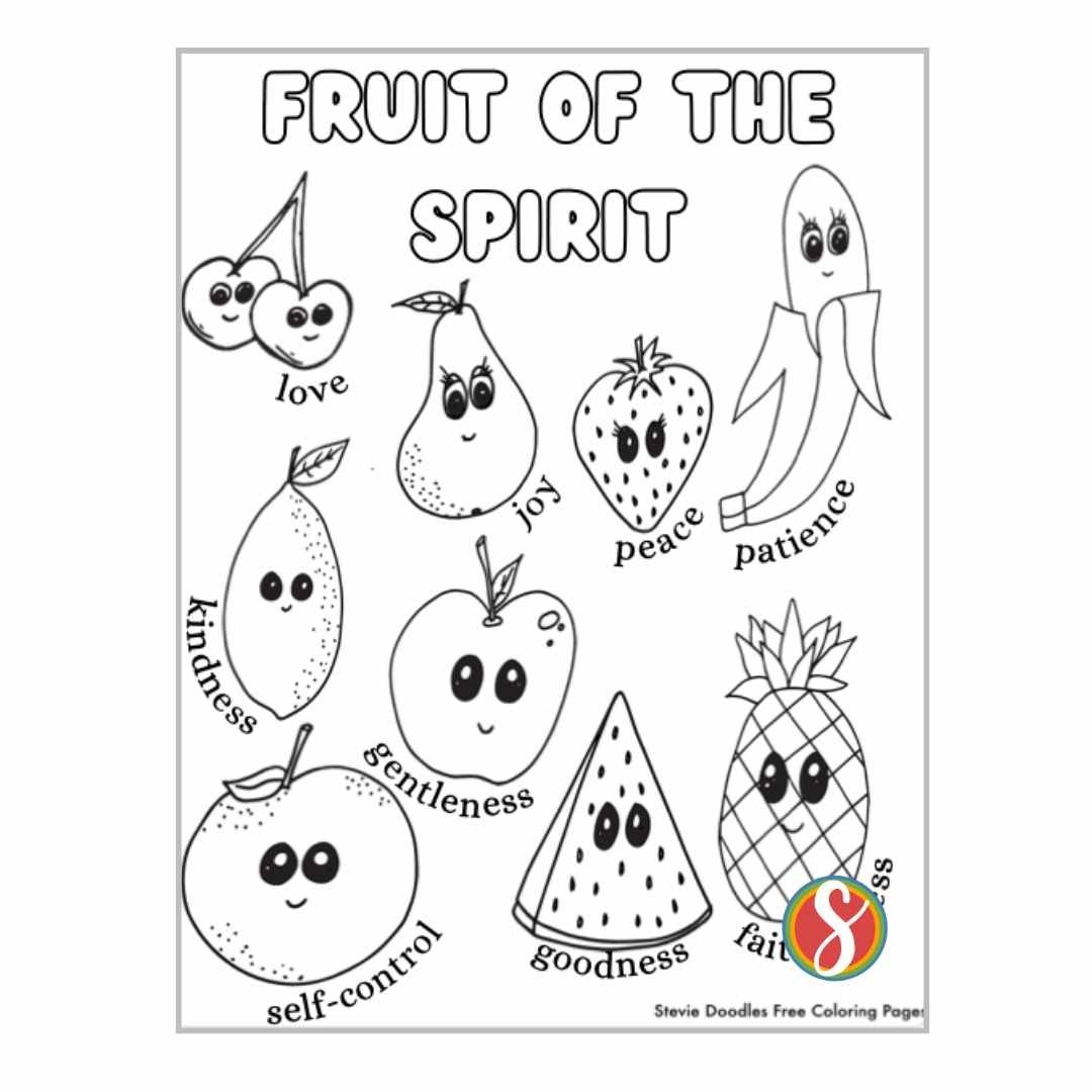 fruit of the spirit coloring page printable pdf free