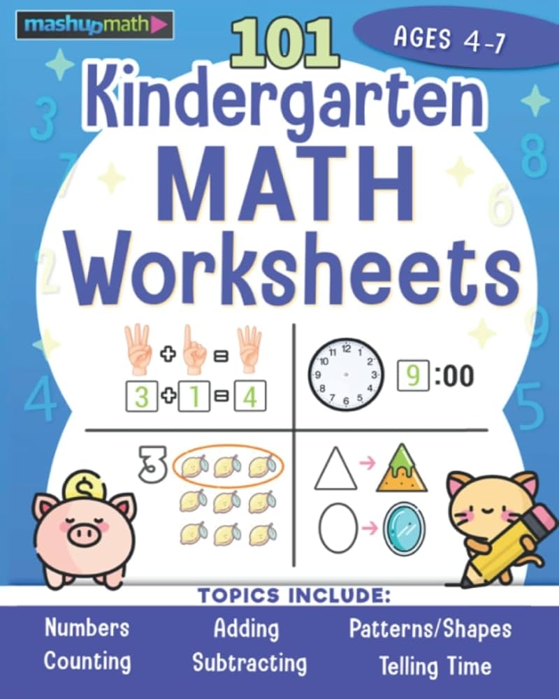 101 Kindergarten Math Worksheets Book Super Fun Math Activities For Kindergarten And Pre K Students Math Mashup 9798845992055 Amazon Books