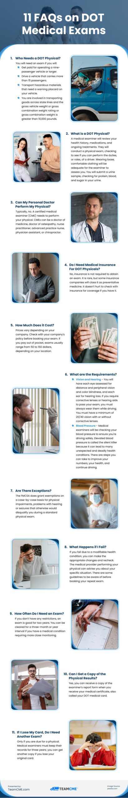 11 DOT Medical Exam FAQs