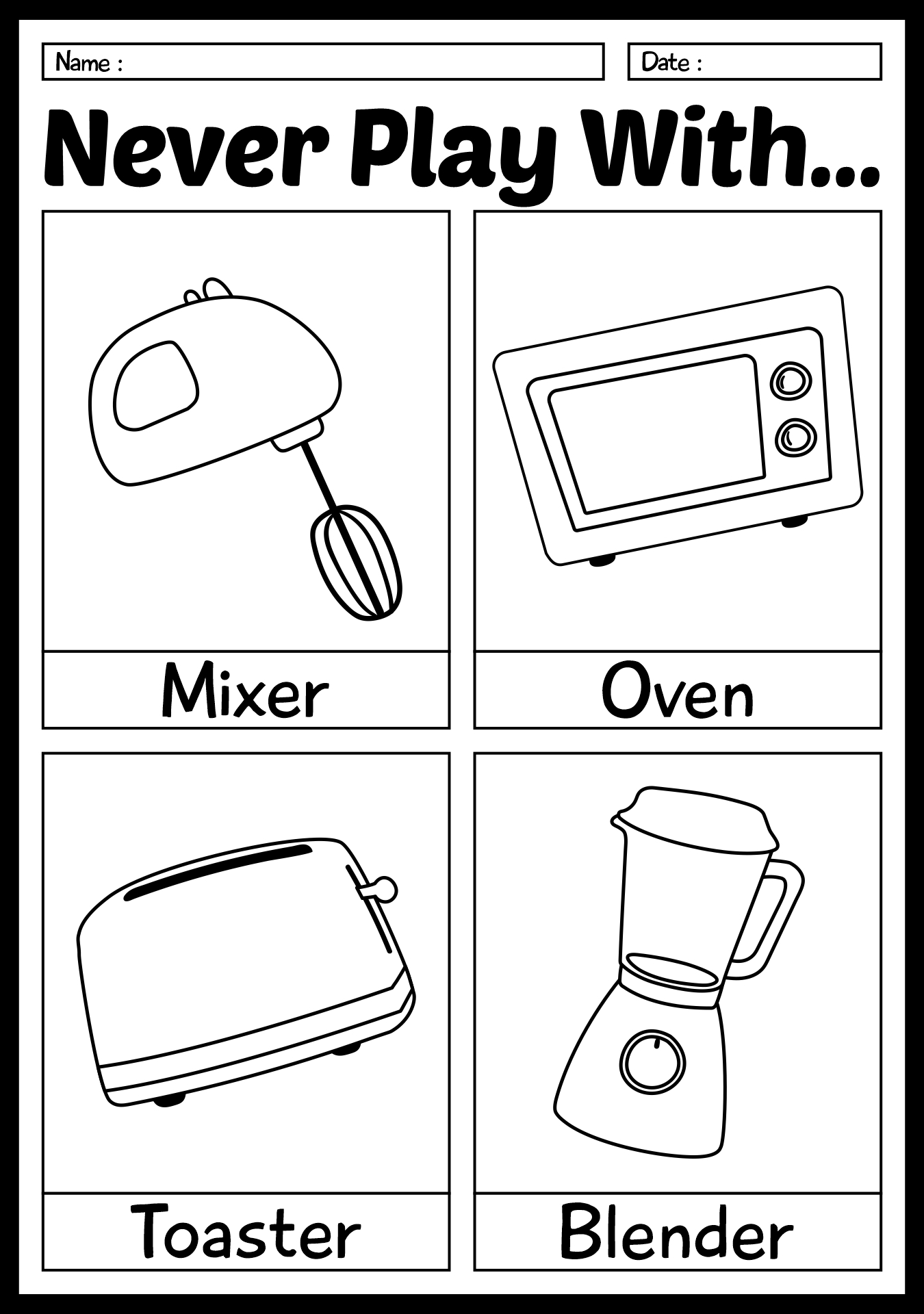safety coloring sheets