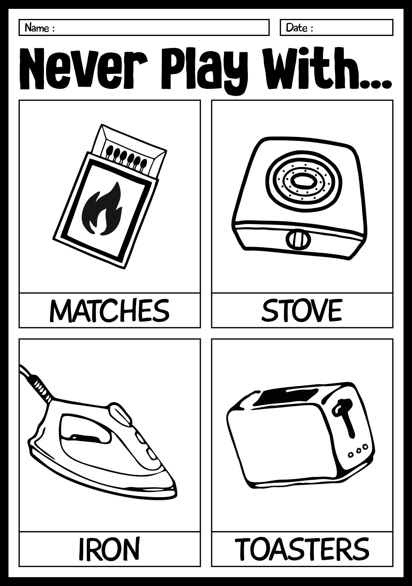 12 Safety Worksheets Printables Color In The House Free PDF At 