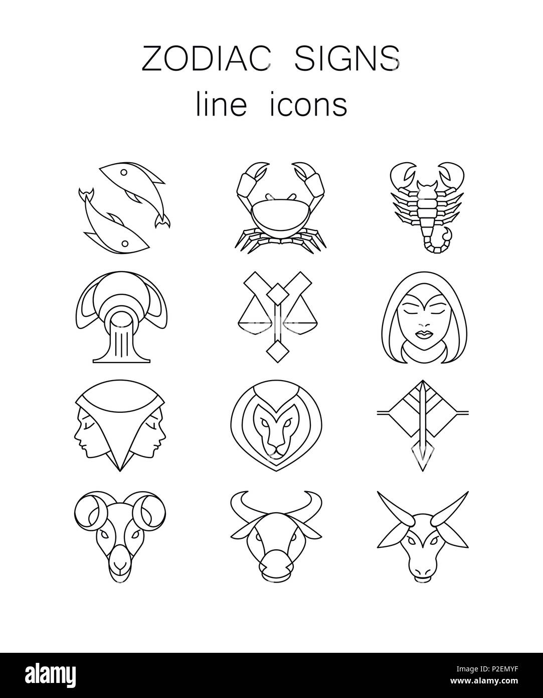 12 zodiac signs printable