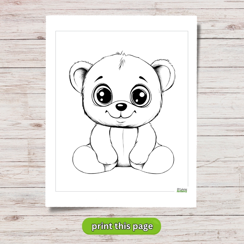 free printable teddy bear drawing