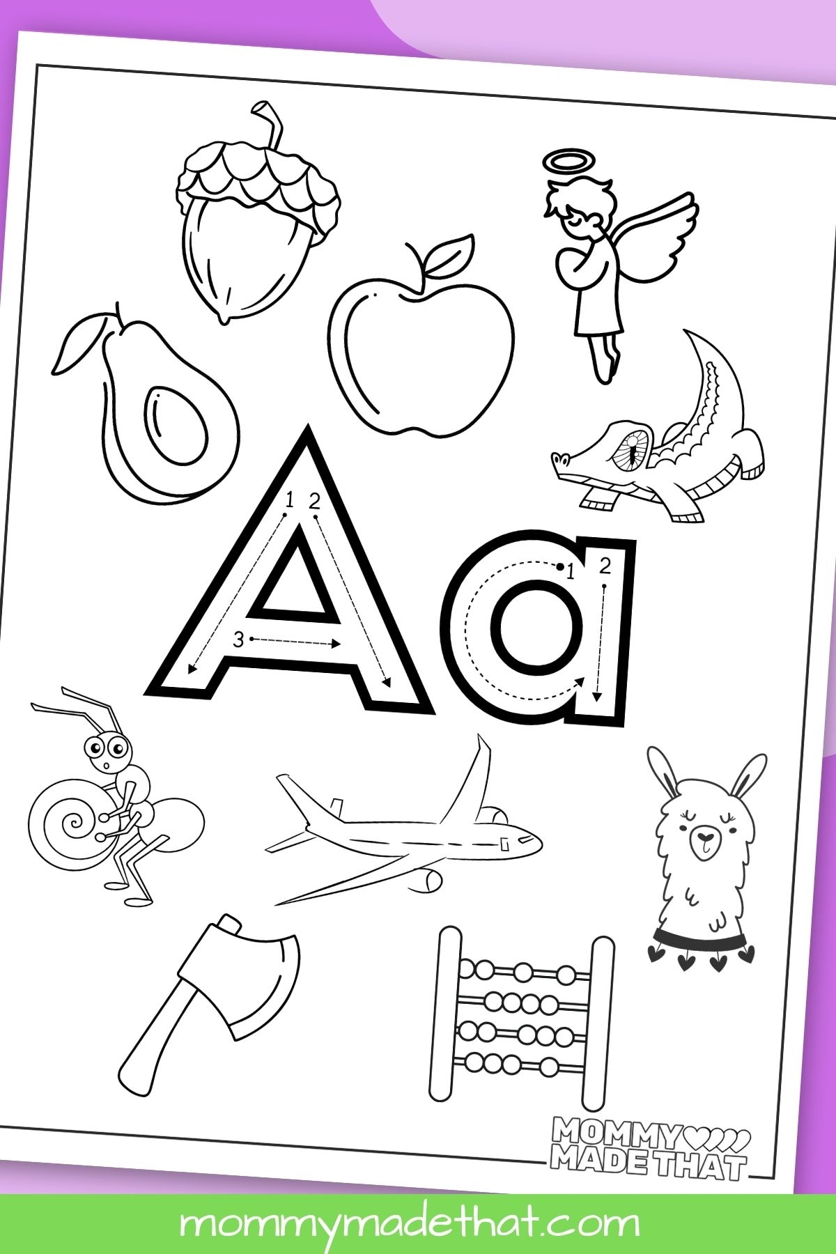 color the letter a printable