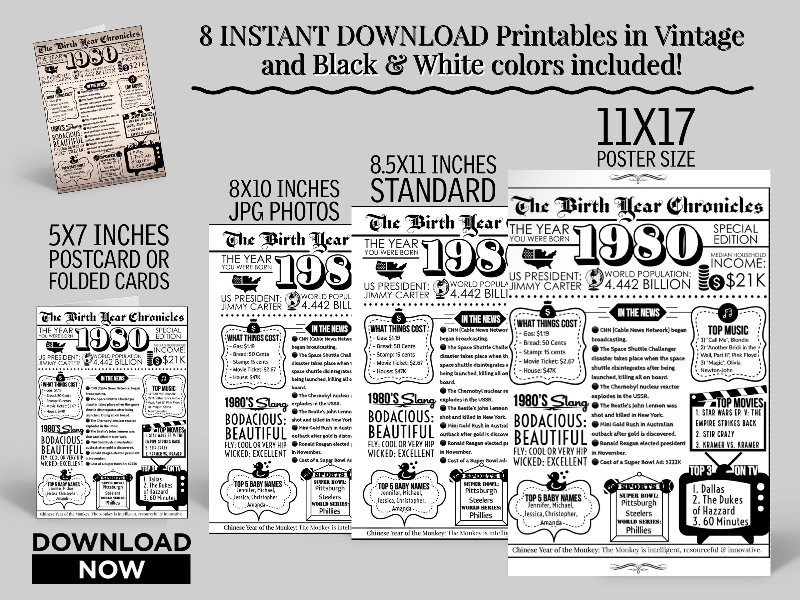 back in 1980 free printable