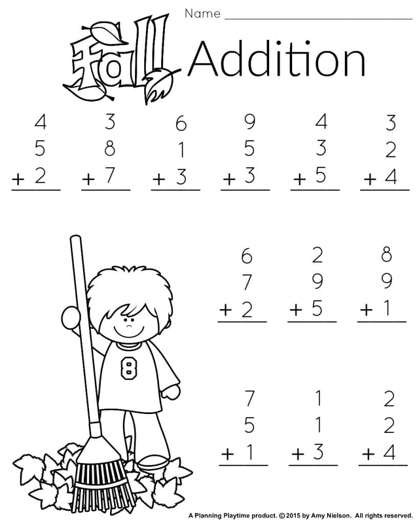 math worksheet 1st grade