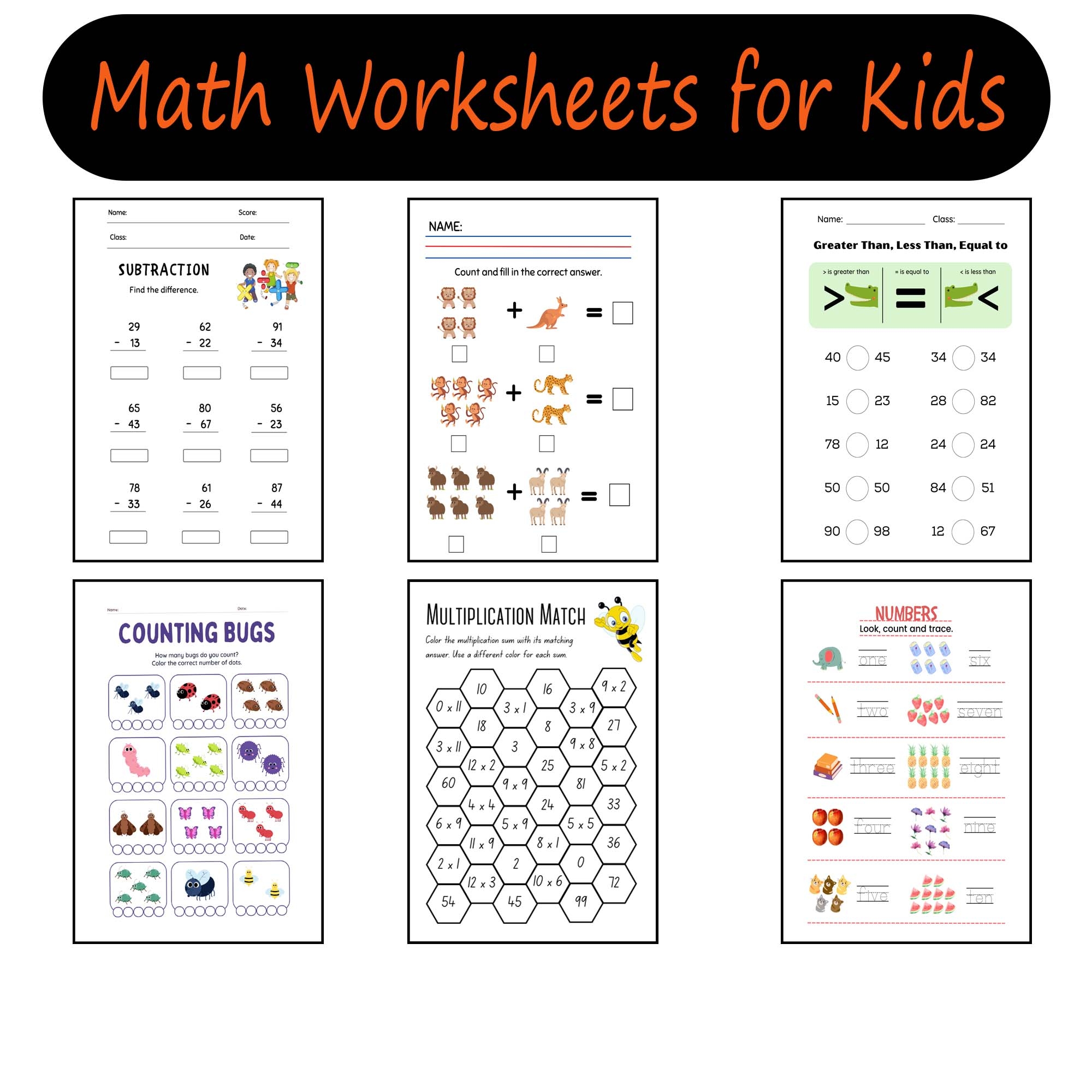 1st grade math worksheet