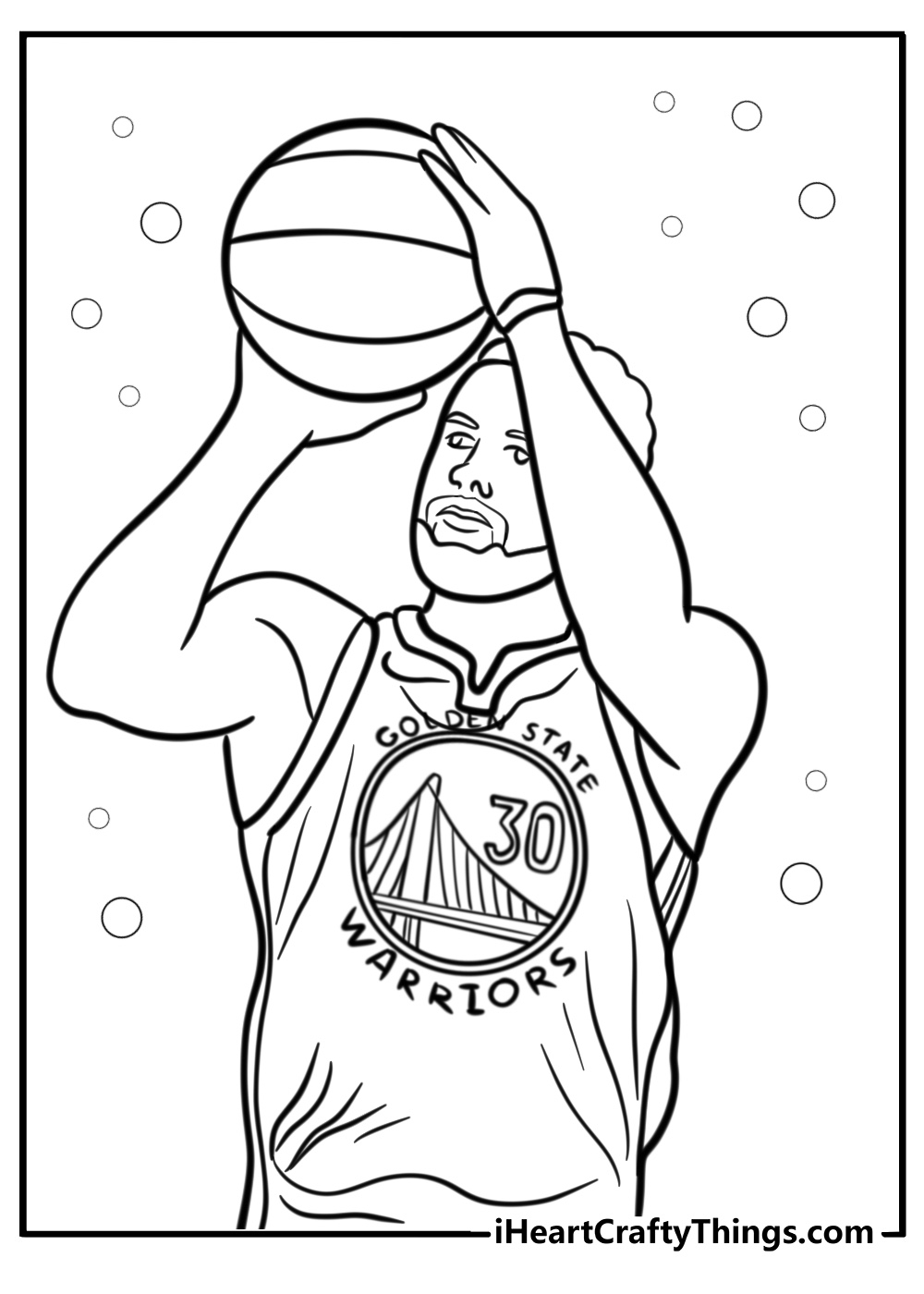 steph curry outline drawing