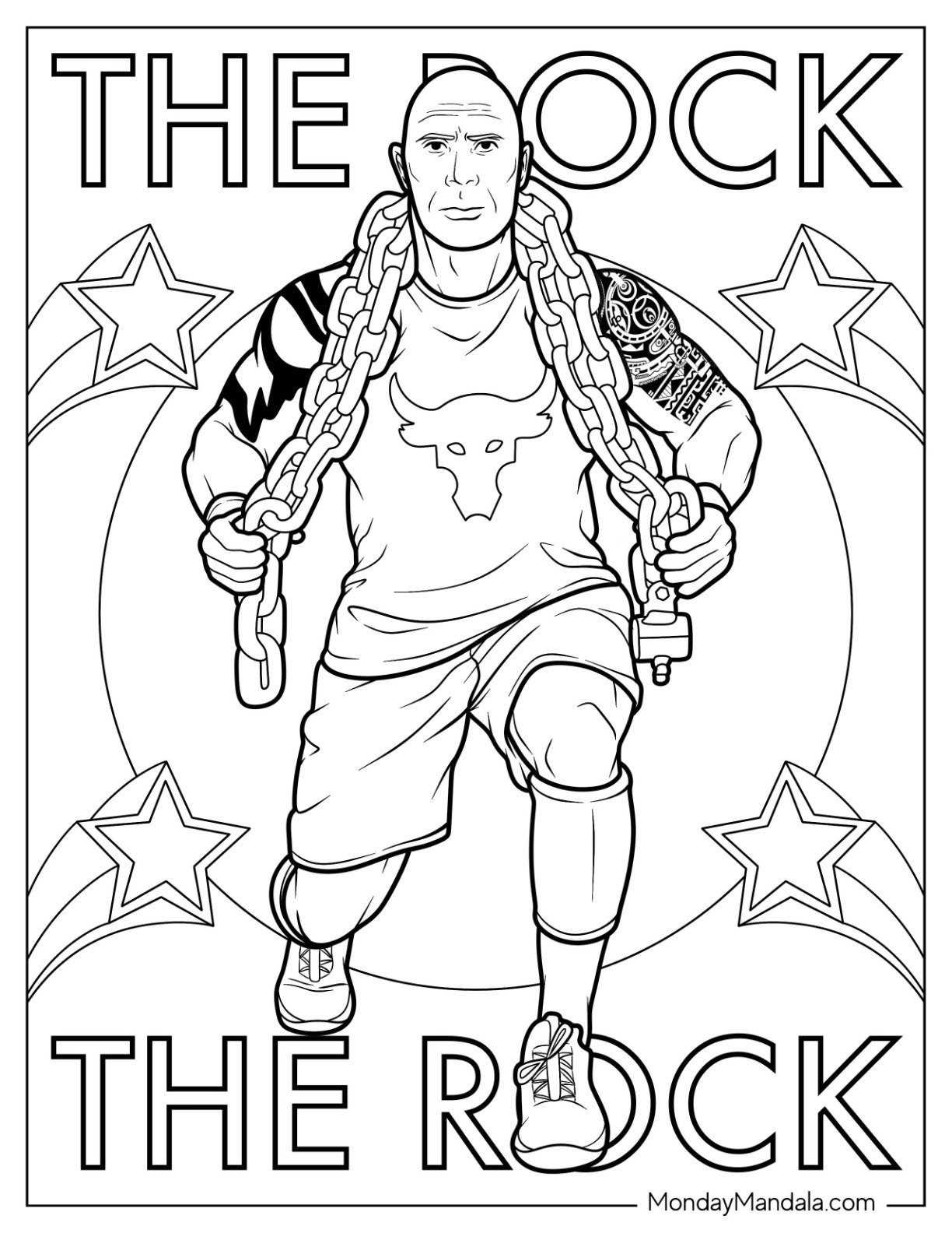 20 The Rock Coloring Pages Free PDF Printables 