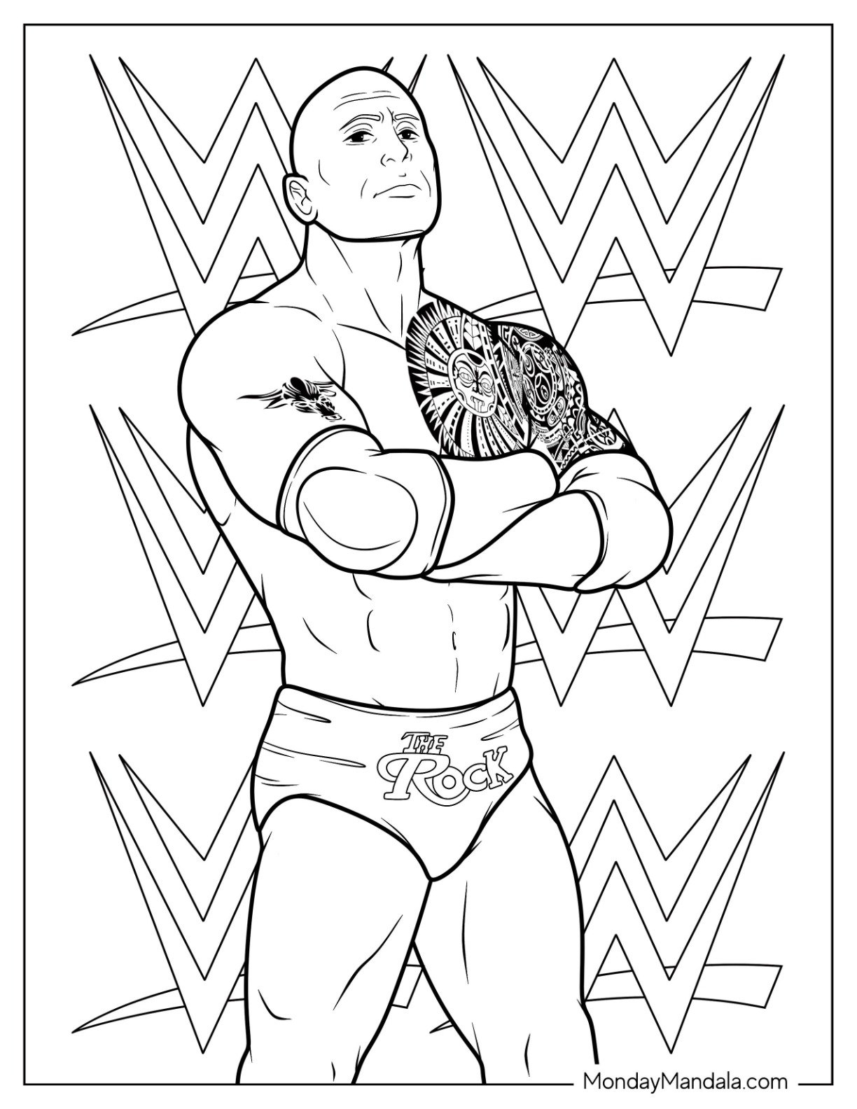 20 The Rock Coloring Pages Free PDF Printables 