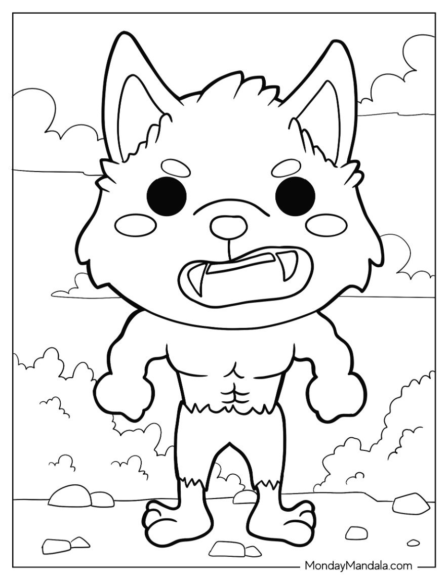 werewolf coloring pages pdf