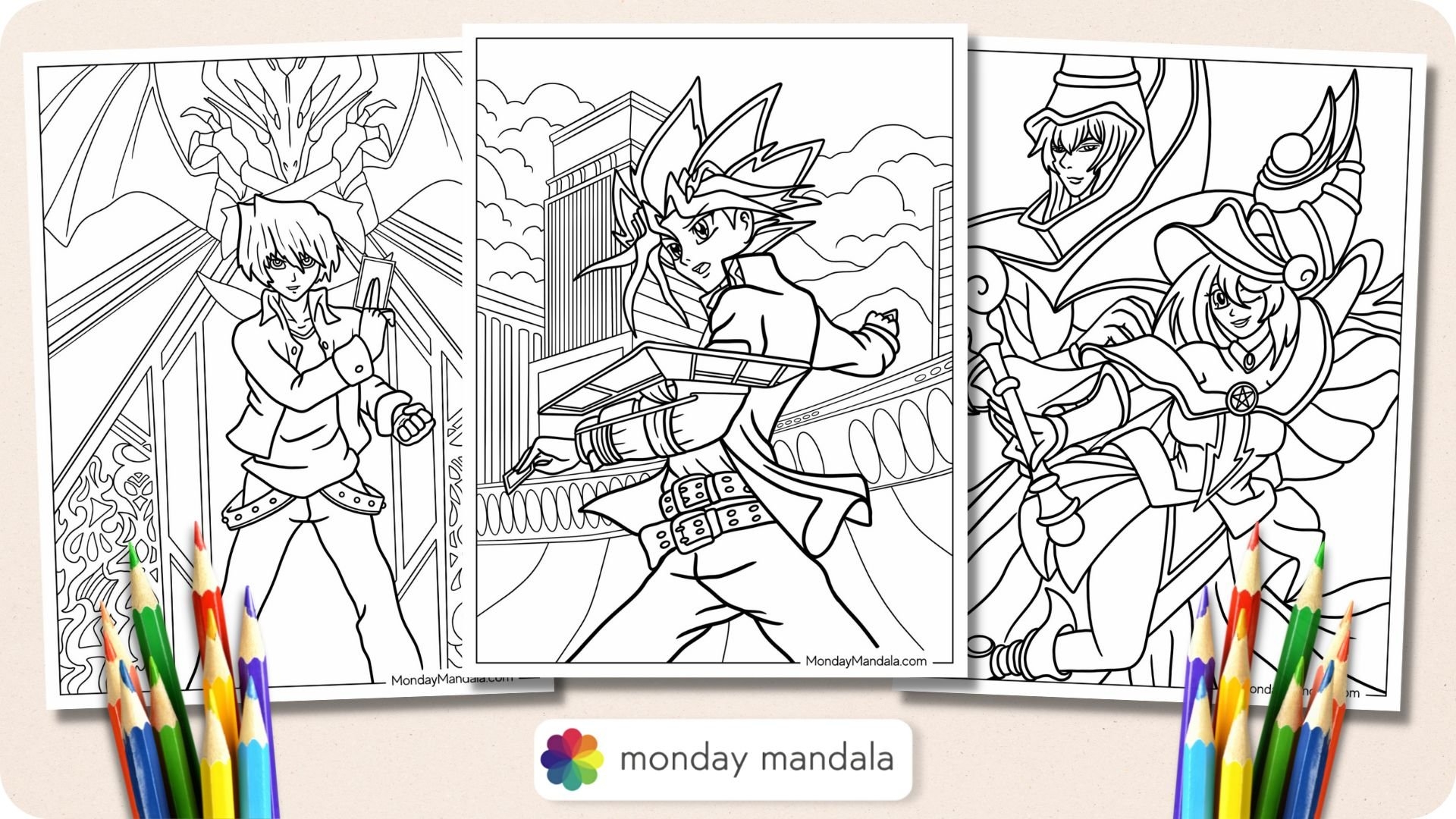 yu-gi-oh! colouring in