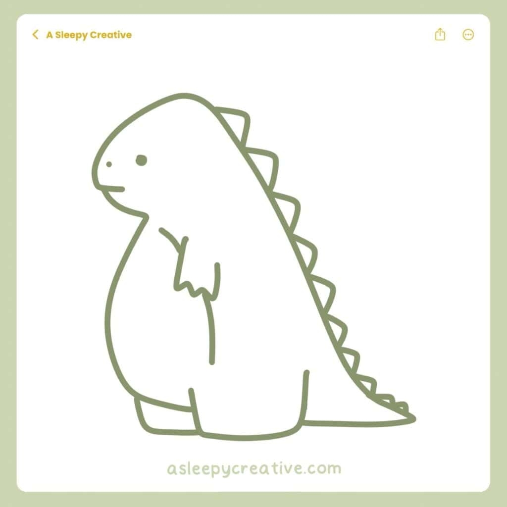 22 Cute And Easy Dinosaur Drawing Ideas A Sleepy Creative
