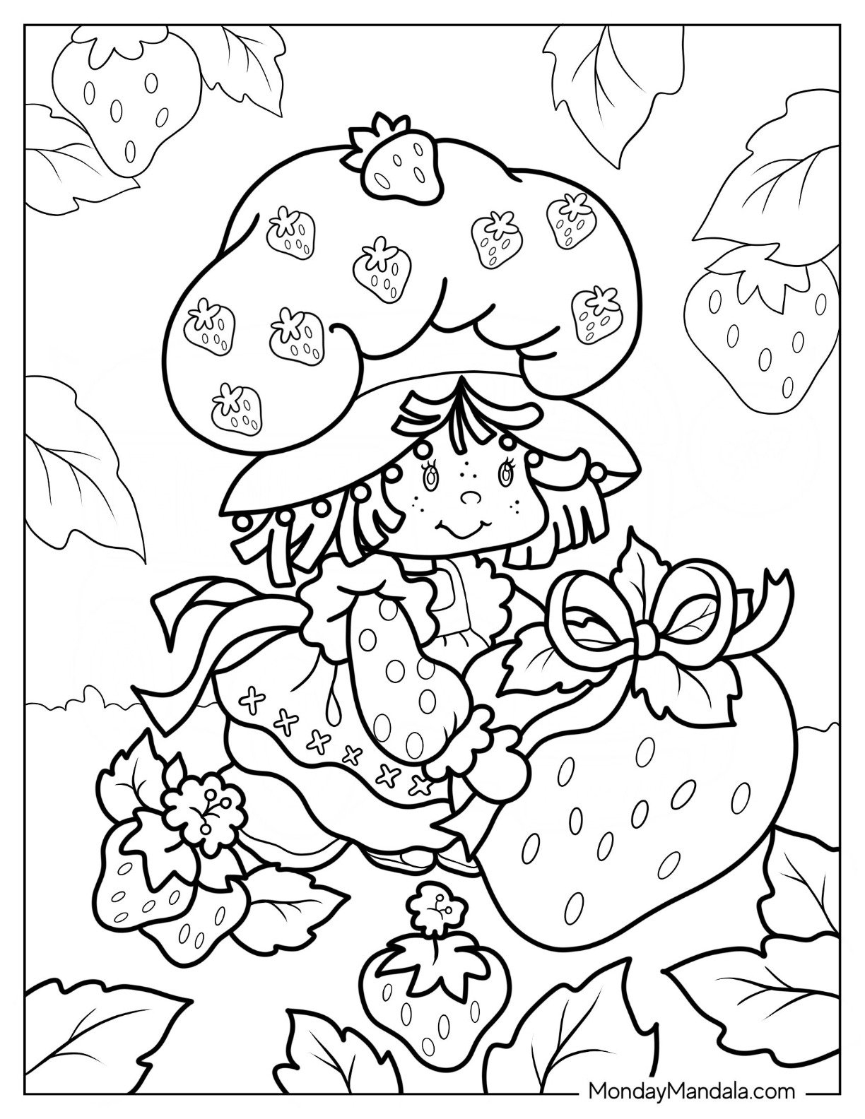 strawberry shortcake beach coloring pages