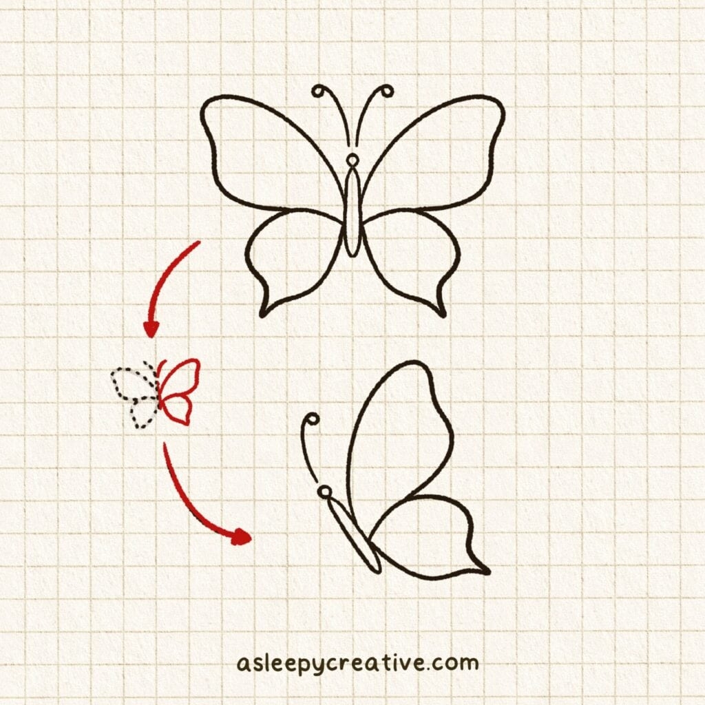 23 Cute And Easy Butterfly Drawing Ideas A Sleepy Creative