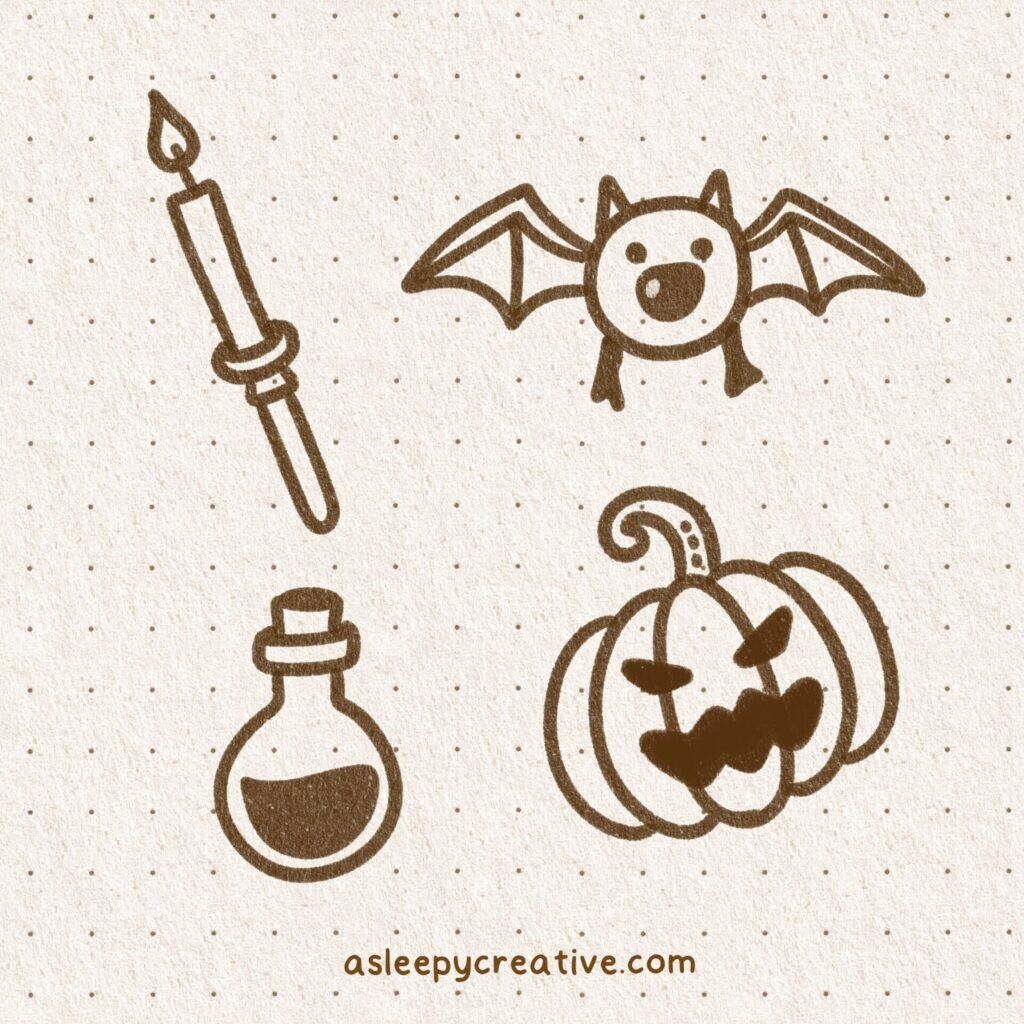 25 Cute And Easy Halloween Drawing Ideas A Sleepy Creative