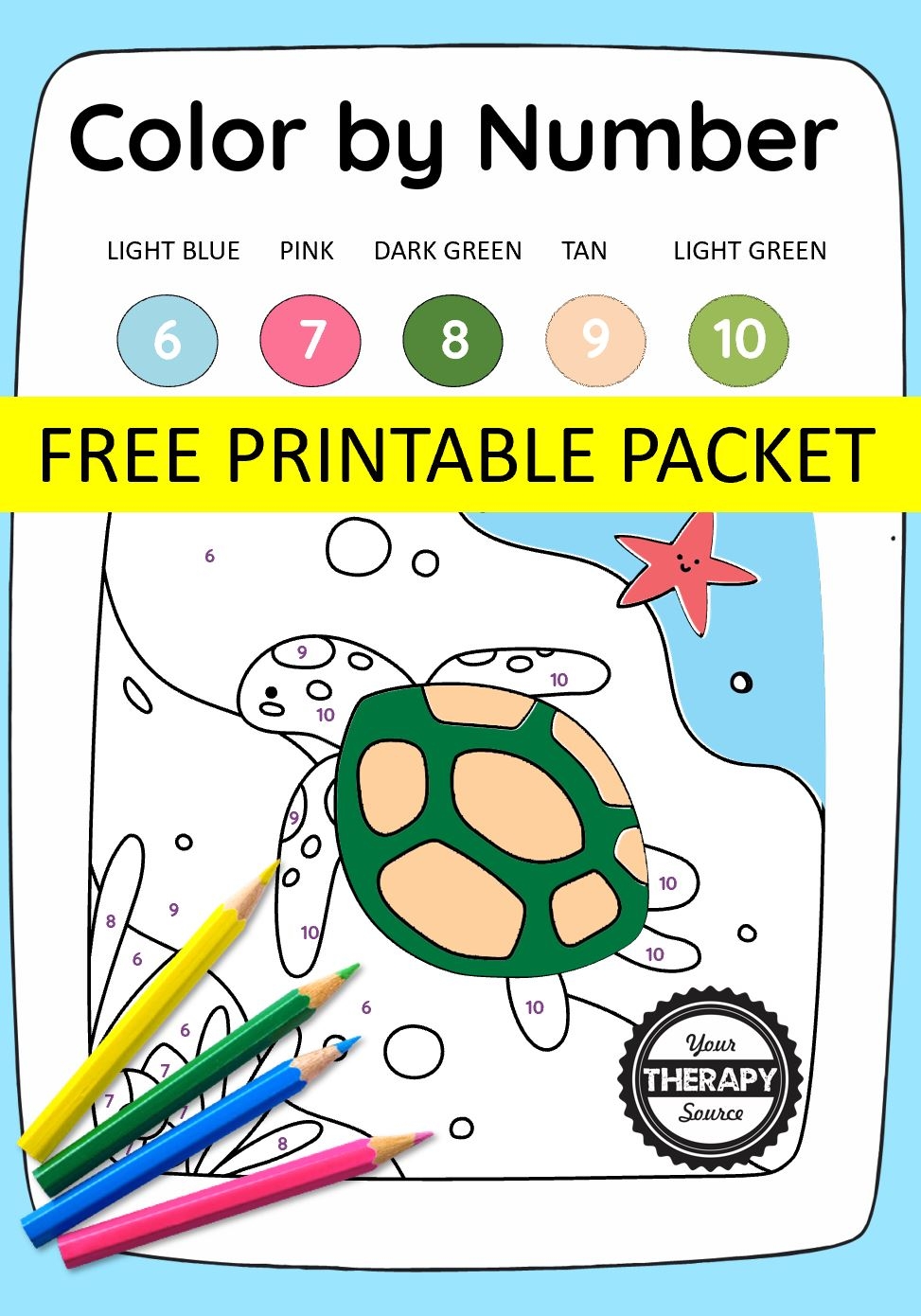 color by number sheets for kindergarten
