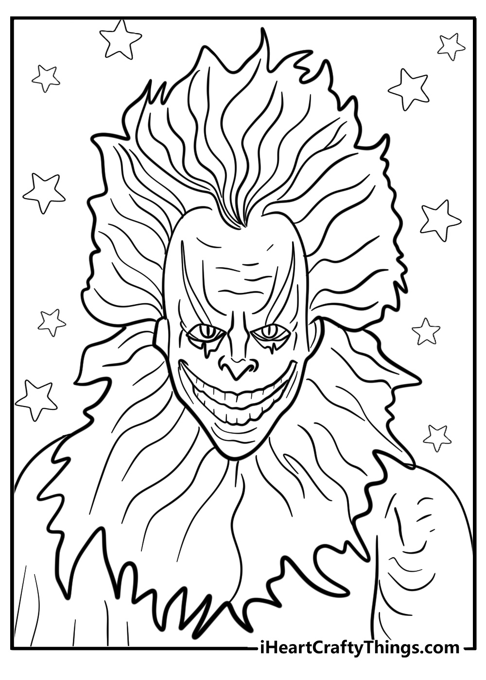 scary clown pictures to color
