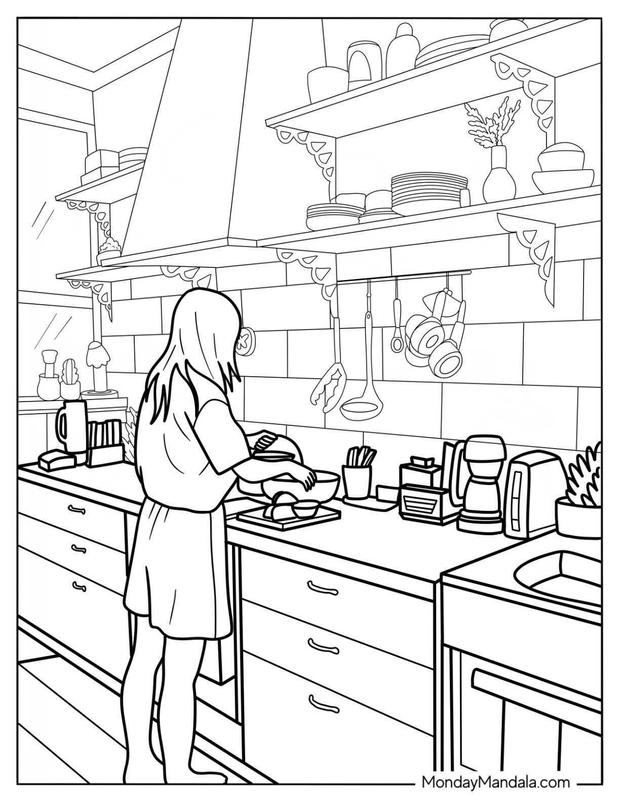 free printable kitchen safety coloring pages