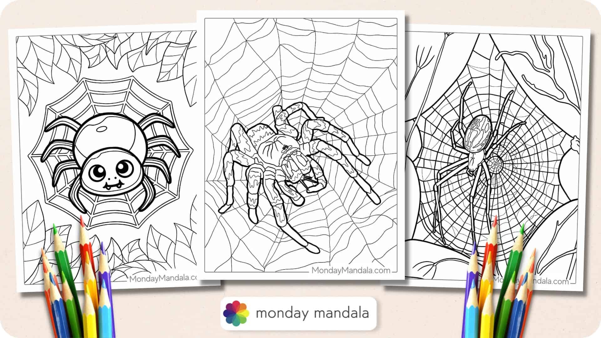 free printable spider coloring page