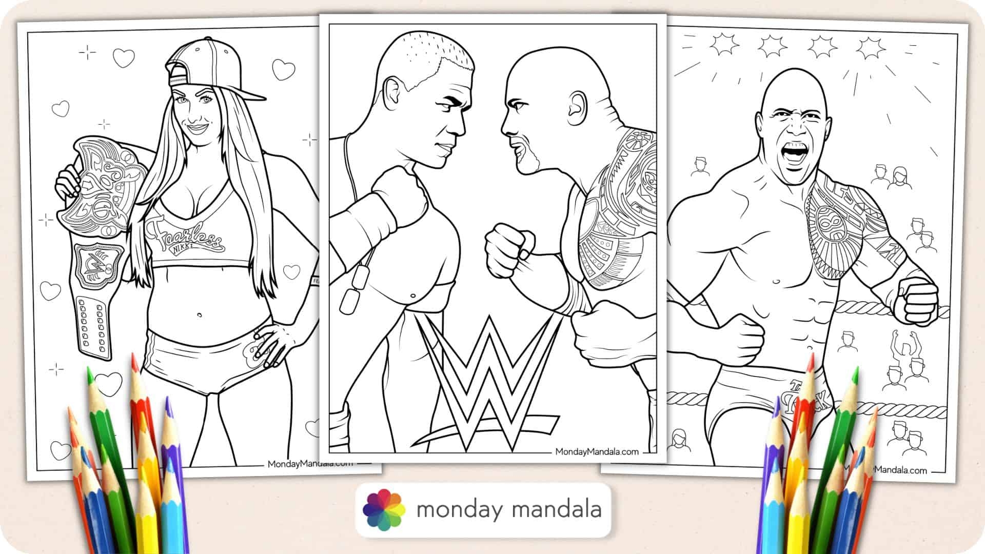 free printable coloring pages wwe