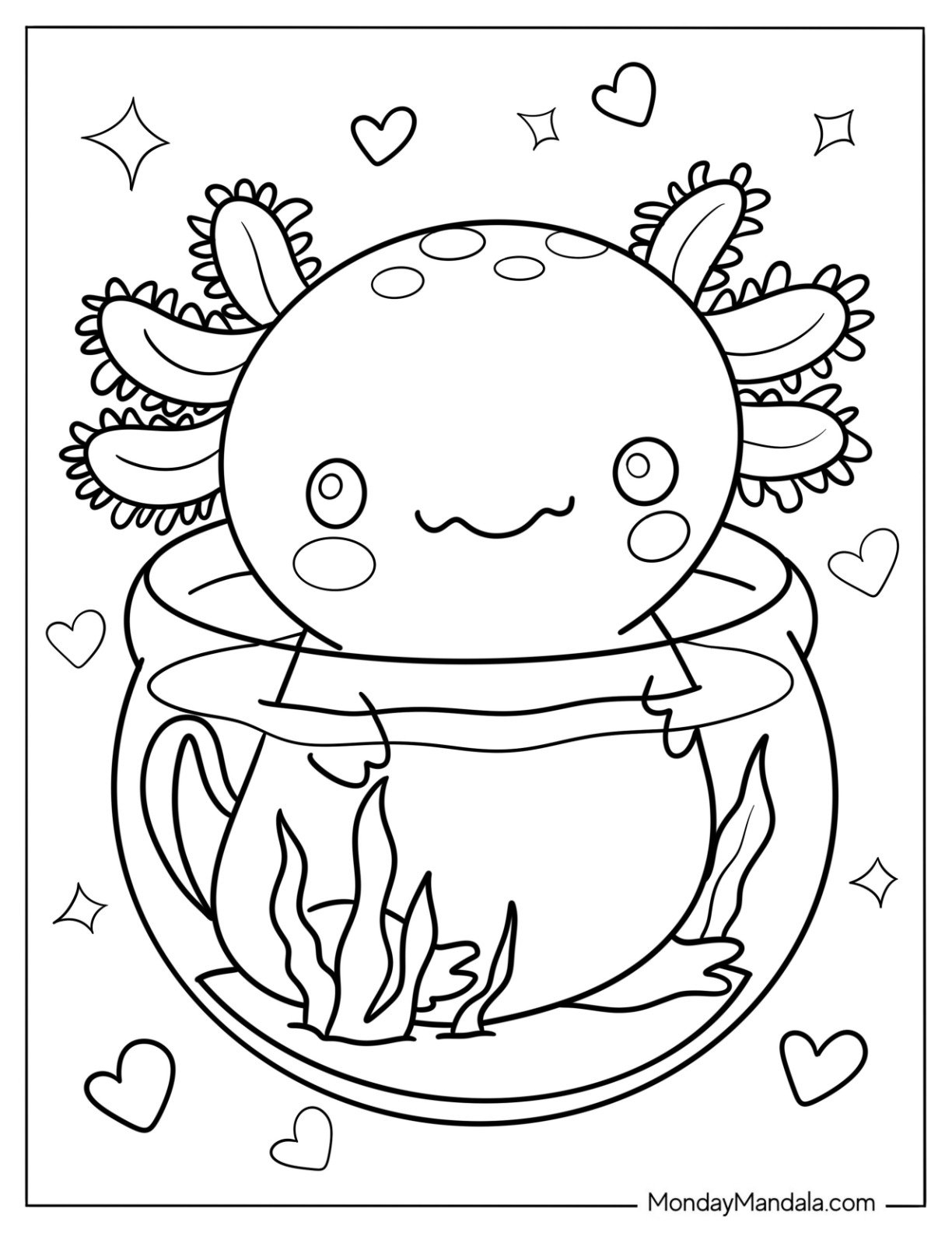 29 Axolotl Coloring Pages Free PDF Printables 