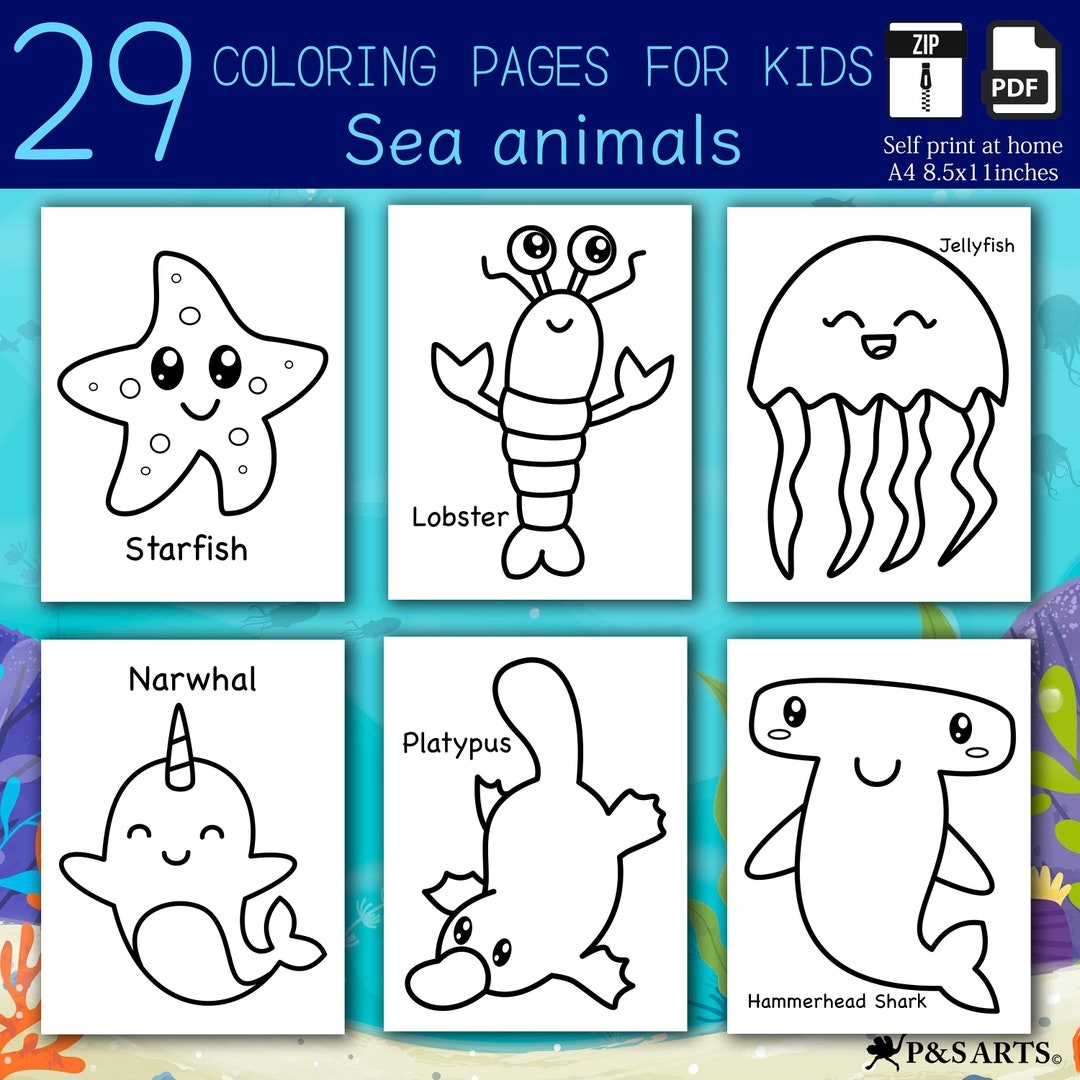sea animals printable coloring pages