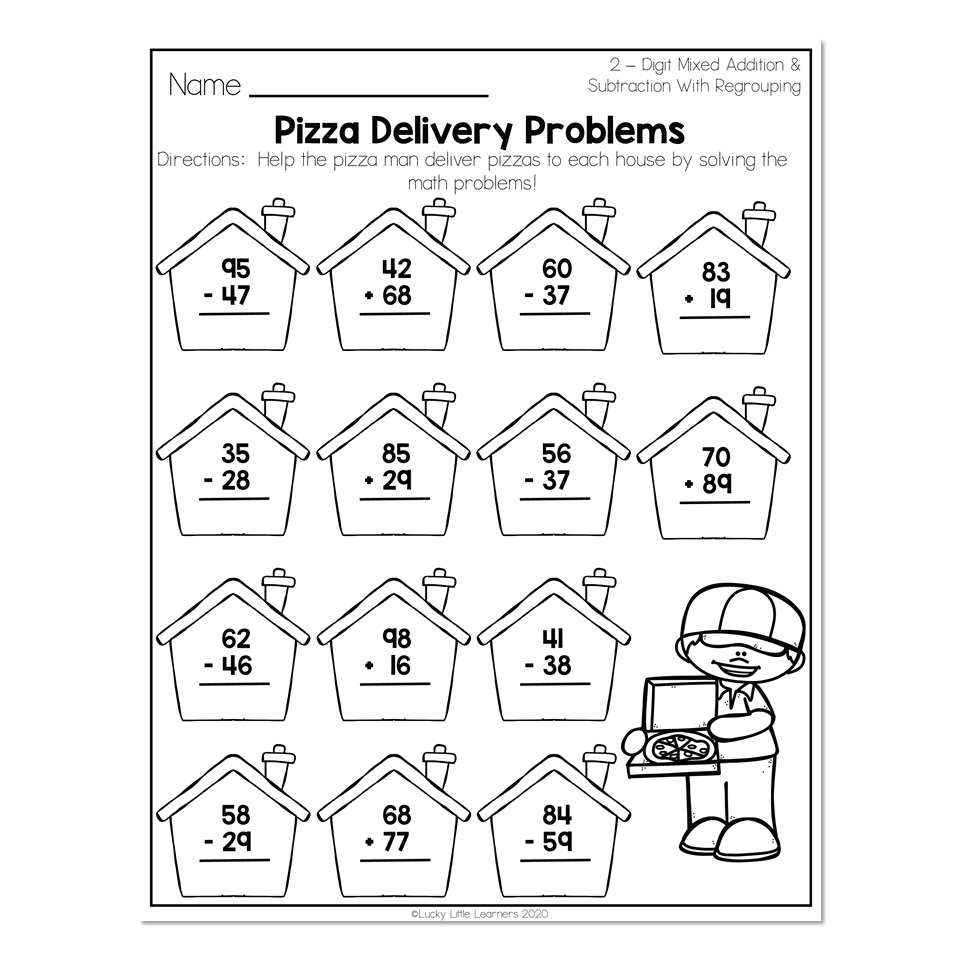 2nd Grade Math Worksheets 2 Digit Mixed Addition And Subtraction 