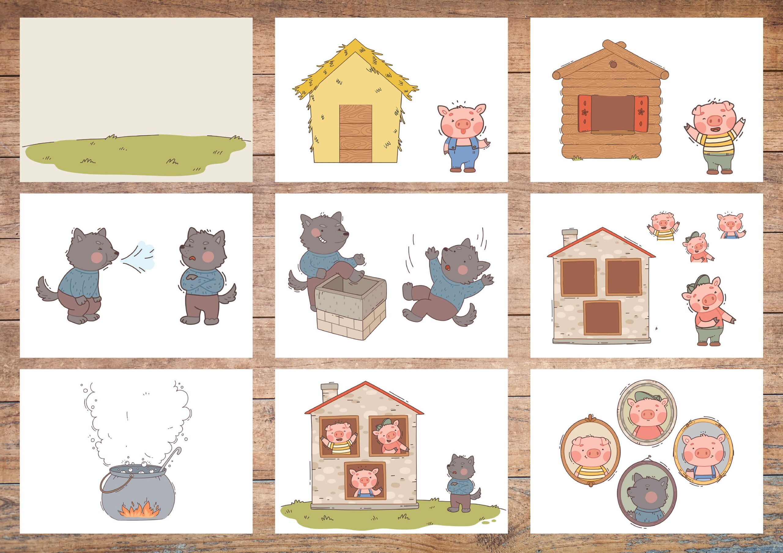 3 Little Pigs Story Printable Preschool Activity For Homeschool Instant Digital PDF Download Etsy