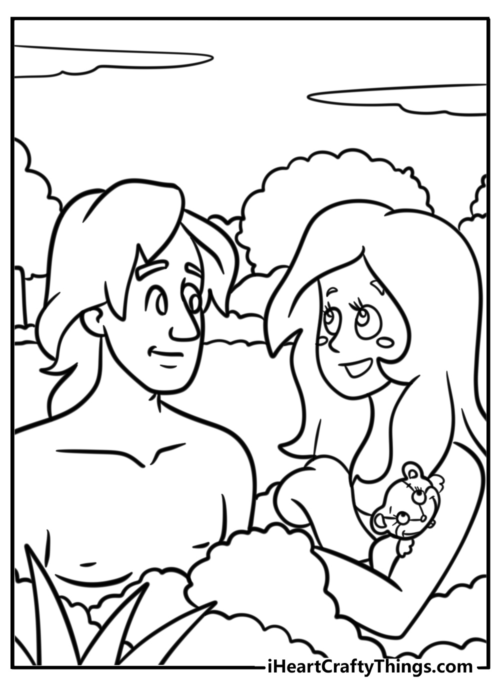 free coloring pages of adam and eve