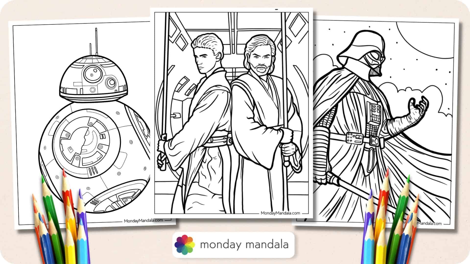 detailed star wars coloring page