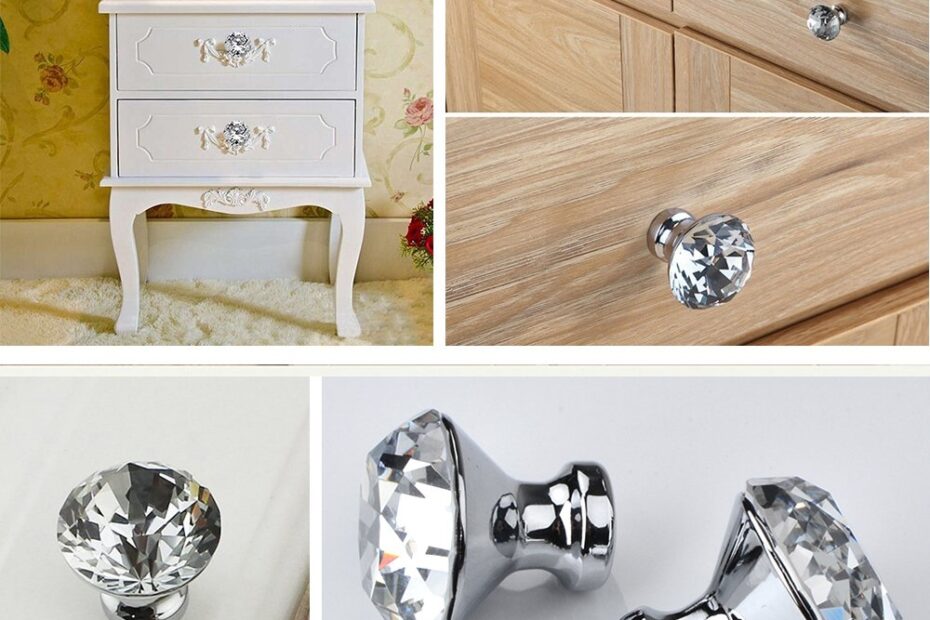 30mm Kitchen Cabinet Knobs Drawer Pull Handle Hardware Crystal Clear Glass Round Diamond Shape Dresser Closet Bi fold Door Bathroom Cupboard Desk Nightstand Furniture Decorative Drawer Knobs 12PCS Amazon