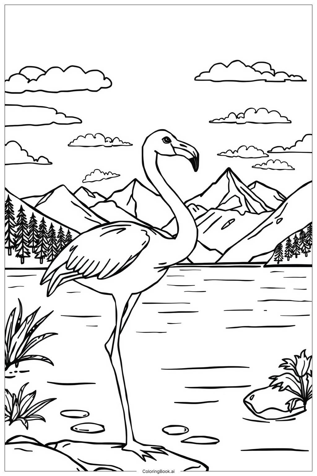 flamingo coloring pages free printable