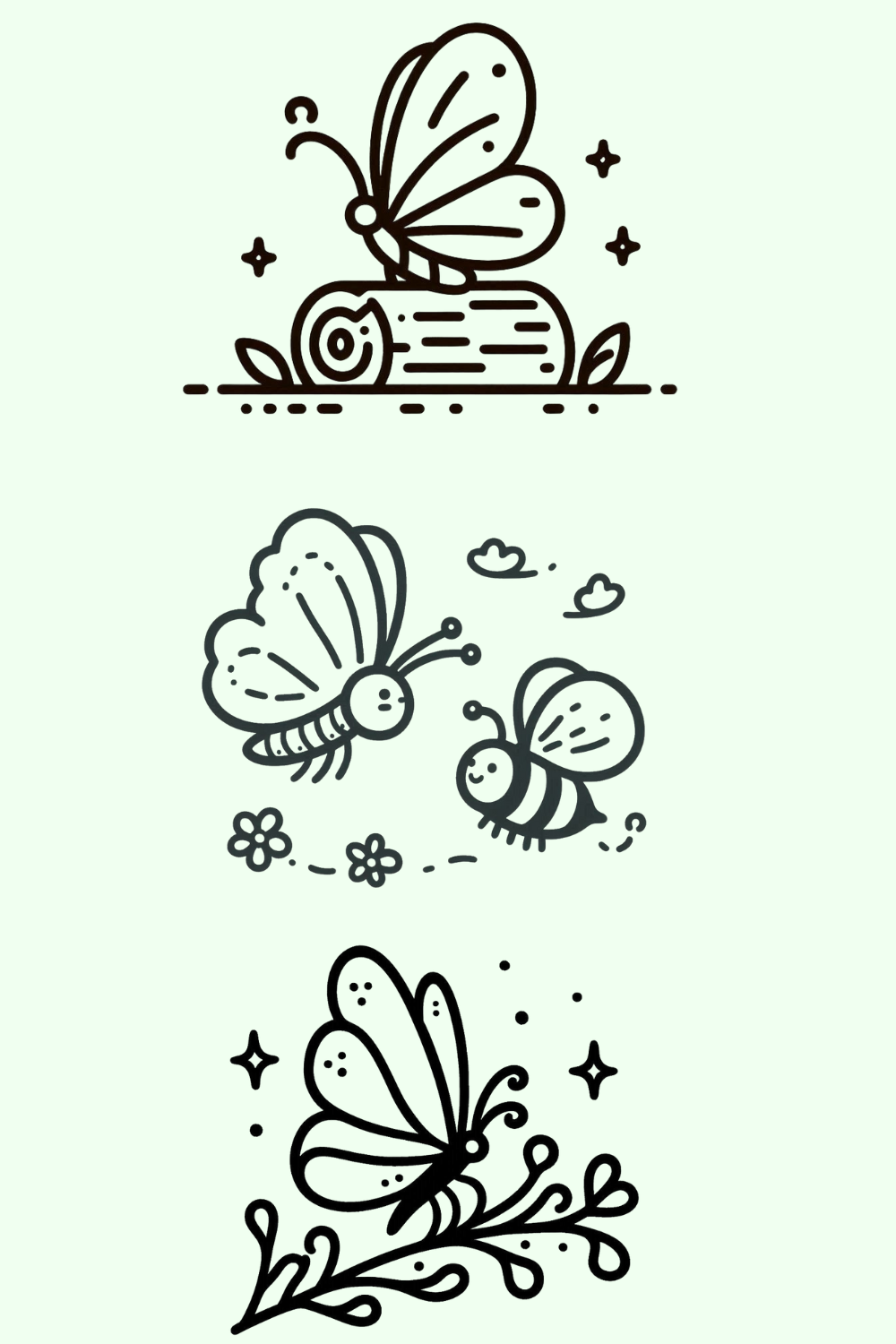 butterflies drawings