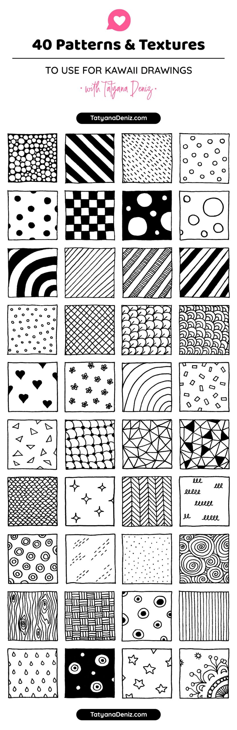 40 Textures And Patterns For Kawaii Drawings Week 9